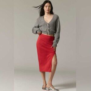 New XL Maeve x Anthropologie Bombshell bow red midi pencil skirt